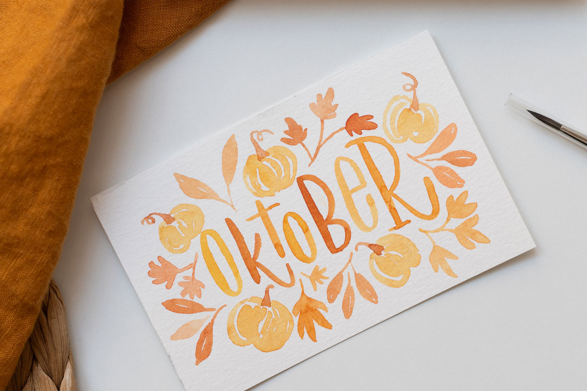 Watercolor Lettering Oktober Workshop | Ocker Studio