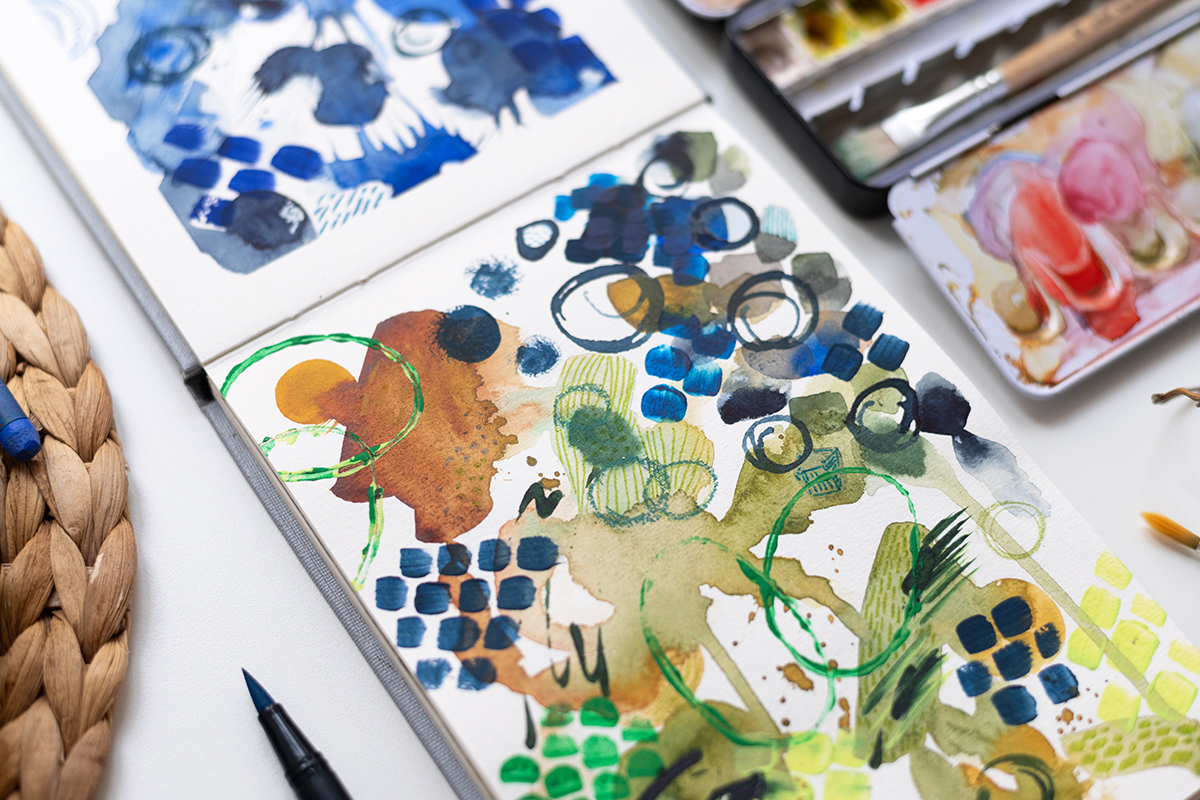 Abstract Mixed Media Art Workshop | Ocker Studio