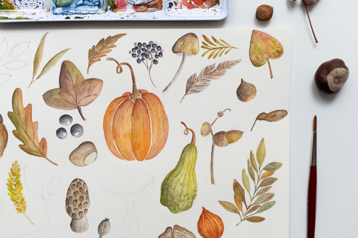 Herbst Aquarell-Workshop in Wien | Ocker Studio